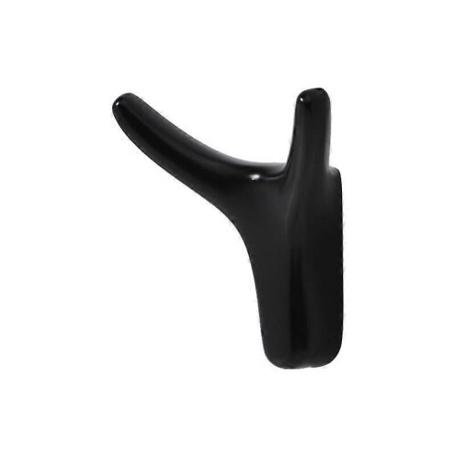 3 Pack Horn Shaped Adhesive Wall Hooks for Bathroom and Kitchen Black