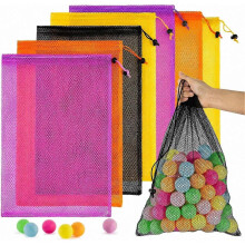 MAQIHAN 7PCS Mesh Drawstring Bags - Colorful Nylon Storage Bags, 18 x 12''