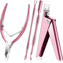 Mudder Acrylic Nail Clippers Kit False Nails Tips Cutter Professional Cuticle Trimmer Nipper Cutter Pusher Remover Stainless Steel Manicure Pedicure A