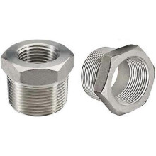 Beduan Stainless Steel Reducer Hex Bushing, 1" Male NPT to 3/8" Female NPT, Reducing Cast Pipe Adapter Fitting(Pack of 2)