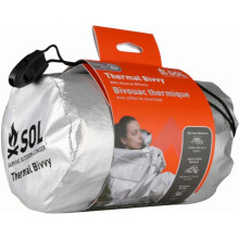 S.O.L. Survive Outdoors Longer SOL Thermal Bivvy w/Rescue Whistle - Reflects up to 80% Body Heat - Waterproof Emergency Blanket for Survival Gear - Si