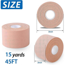 (2 Pack) Beige Athletic Sports Tape 2 Inch x 15 Yards, Very Strong Adhesive and Hypoallergenic Breathable Cotton Sports Tape for Bats, Tennis and Bo