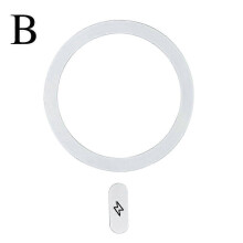 (white/onesize) Universal Metal Plate Mag Safe Magnetic Wireless Charging Sticker