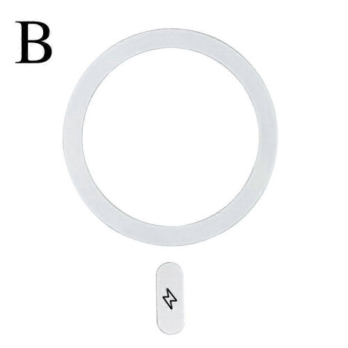 (white/onesize) Universal Metal Plate Mag Safe Magnetic Wireless Charging Sticker