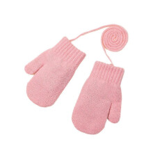 (1pair, Pink) Children's Warm Gloves Autumn and Winter Cold Protection Gloves Warm M5R2