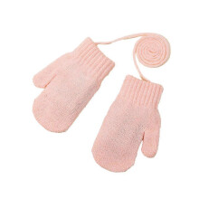 (1pair, light pink) Children's Warm Gloves Autumn and Winter Cold Protection Gloves Warm M5R2