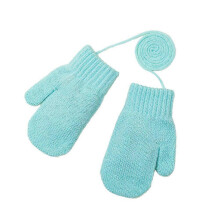 (1pair, light blue) Children's Warm Gloves Autumn and Winter Cold Protection Gloves Warm M5R2