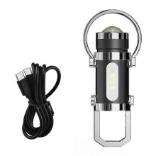 (1pcs, Black) Outdoor LED Work Light Keychain Rechargeable Flashlight Keyring K U S7A5
