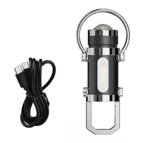(1pcs, Black) Outdoor LED Work Light Keychain Rechargeable Flashlight Keyring K U S7A5