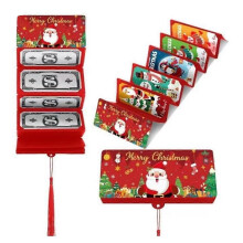(1pcs, red) 1*Folding Christmas Money or Card Holder w/10 Slots Surprise Gift CashHolder Hot