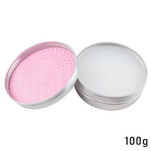 (100g, Silvery) +Makeup Brush Cleaning Soap with Silicone Pad Powder Cleaner Brushes MakeUp P8L1