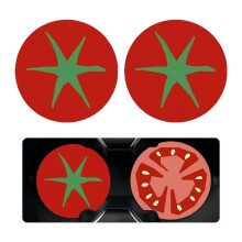 (1pair, C) Creative Cute Fruit Car Coasters Car Water Cup Slot Resistant Heat B9V2