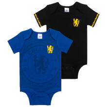 Chelsea Official Baby 2 Pack Bodysuits Blue & Black 6-9 Months