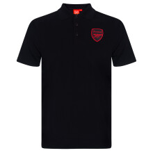 Arsenal FC Official Football Gift Mens Crest Polo Shirt Black Large