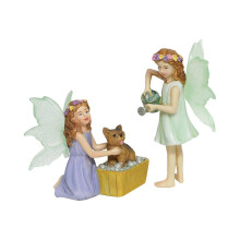 figatia Miniature Fairy Garden Accessories Fairy Garden Accessories Dog Washing Fairy Planter Pot Decoration Miniature Fairy Figurine