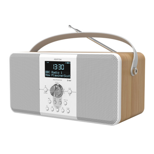 Azatom DAB DAB+ FM Radio Speaker Clock Alarm Bluetooth - Multiplex Oak (R)