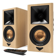 Bookshelf Speaker with Bluetooth, Optical, RCA & USB - AZATOM CX-2 Oak