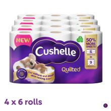 Cushelle Quilted 3-Ply Double Size 1 x 8 Pack