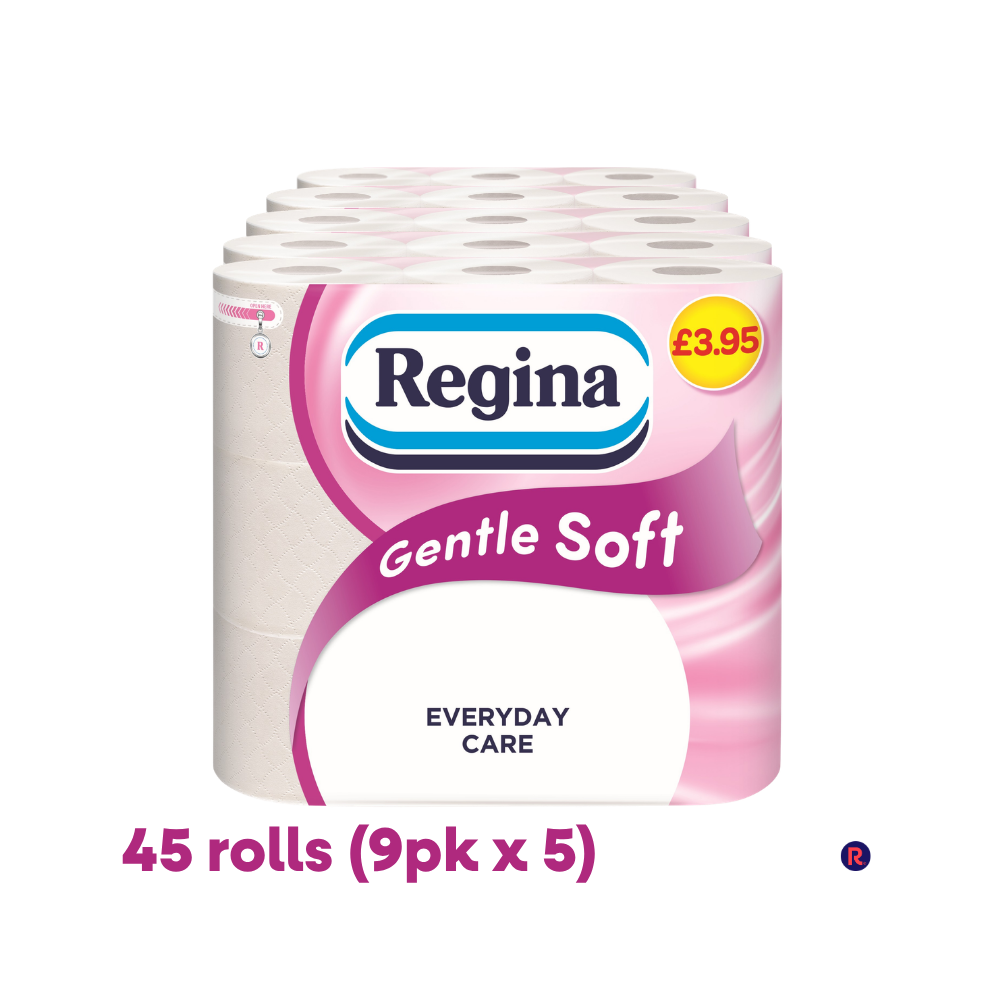 Regina Gentle Soft Toilet Tissue - 45 Rolls of 3 1 sheet (Pack 1), Pink - Image 4
