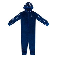 Tottenham Hotspur Official Kids Fleece Hooded All-In-One Navy 12-13 Years