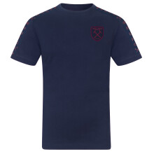 West Ham United Kids T-Shirt Taped Official Football Gift Navy 6-7 Years