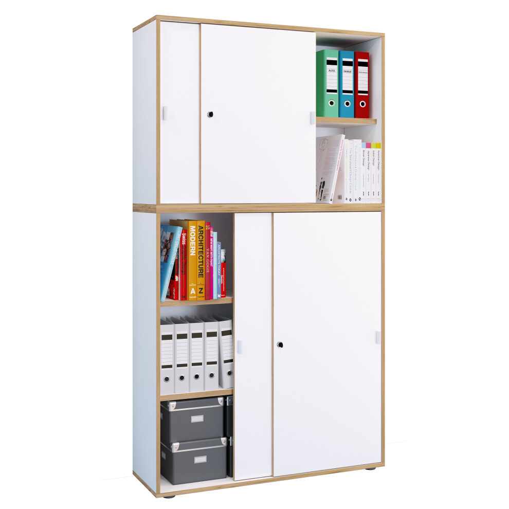 Photos - Other Furniture Office cabinet sliding doors Salia 5f B100 VCM920807(Chipboard, White)
