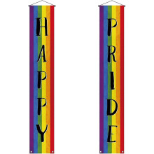 Gay Pride Decoration Outdoor Happy Pride Porch Banner LGBT Pride Day Pride Month Pride Prom Rainbow Party Decoration and Supplies
