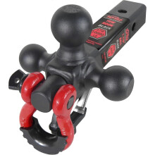 Trailer Hitch Tri-Ball Hitch Mount w/Matte Black Triple Hitch Balls 1-7/8-inch, 2-inch, 2-5/16-inch, Multi-fit for 2 inch Trailer Hitch Receive