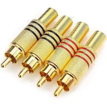 Gold Plated RCA Phono Speaker - 2 Screw Audio/Video Broom Type Balum Connector