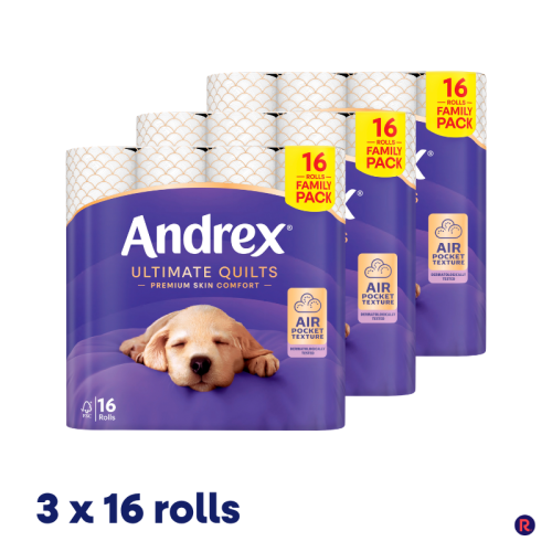 Andrex Supreme 48 Quilted Toilet Rolls (Pack of 3)