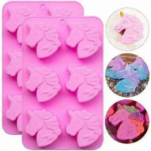 Cupcake and Muffin Molds 2 Pieces Unicorn Cupcake Molds, 6 Cavities Unicorn Head