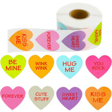 500 Pieces Valentine's Day Stickers for Present Boxes Wedding Greeting Cards