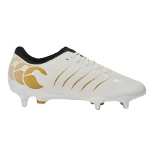 (12 UK, White) Canterbury Unisex Adult Phoenix 2.0 Team Leather Soft Ground Rugby Boots