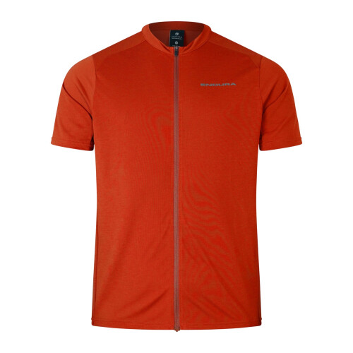 (S, Flame Red) Endura Mens Loop Short-Sleeved Cycling Jersey