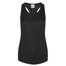 (2XS, Jet Black) AWDis Just Cool Womens/Ladies Girlie Smooth Workout Sleeveless Vest