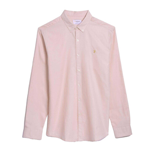 Farah (M, Pink) Farah Mens Brewer Slim Shirt