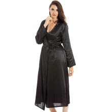 (black satin, 14-16) Camille Womens Black Long Satin Wraps