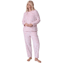 (pink tiger, 10-12) Camille Women's Supersoft Fleece Full Length Pyjama Set with Elasticated Waist