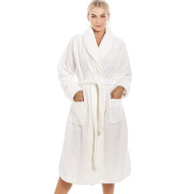 (honeycomb ivory, 14-16) Womens Luxurious Supersoft Honeycomb Bathrobe