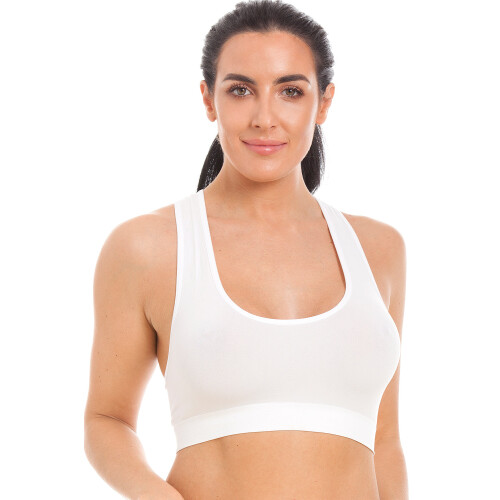 (WHITE, M) White Seamfree Maternity Sleeping Bra