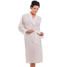 (PINK, 18-20) Womens Pink Floral Lightweight Dressing Gown