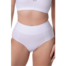 (WHITE, 18) Camille Womens Four Pack Elasticated High Waisted Cotton Comfort Briefs White