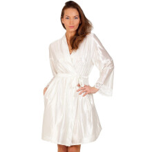 (IVORY, 18-20) Luxury Ivory Chemise And Wrap Set