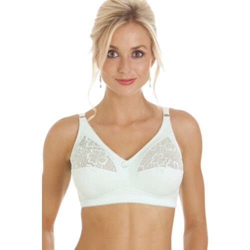 (Mint, 34C) Soft Cotton Comfort Non Wired Mint Green Bra