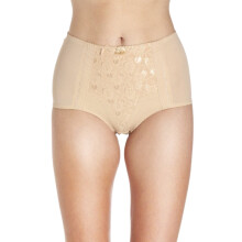 (BEIGE, 20) Womens Two Pack Beige Lace Control Shapewear Briefs
