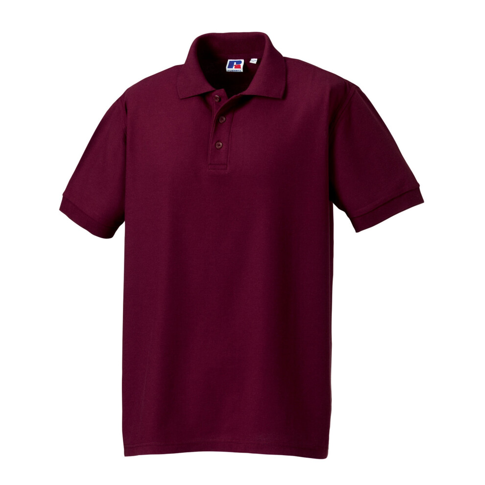 Russell (Xxl, Burgundy) Mens Ultimate Classic Cotton Polo Shirt