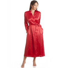 (RED, 18-20) Womens Luxury Long Red Satin Wrap