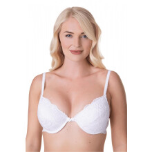 (WHITE, 36A) Camille Women's Underwired Bra in White Floral Lace Padded Cup Lingerie