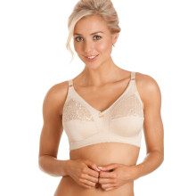 (BEIGE, 34C) Womens Cotton Lined Soft Comfort Beige Bra