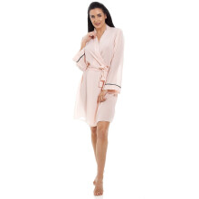(BLUE, 10-12) Womens Lightweight Chiffon Chemise & Wrap Set